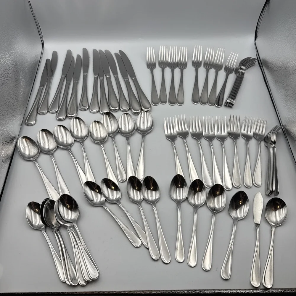 76 pcs Oneida USA Stainless Steel Flatware Serving Set FLIGHT RELIANCE